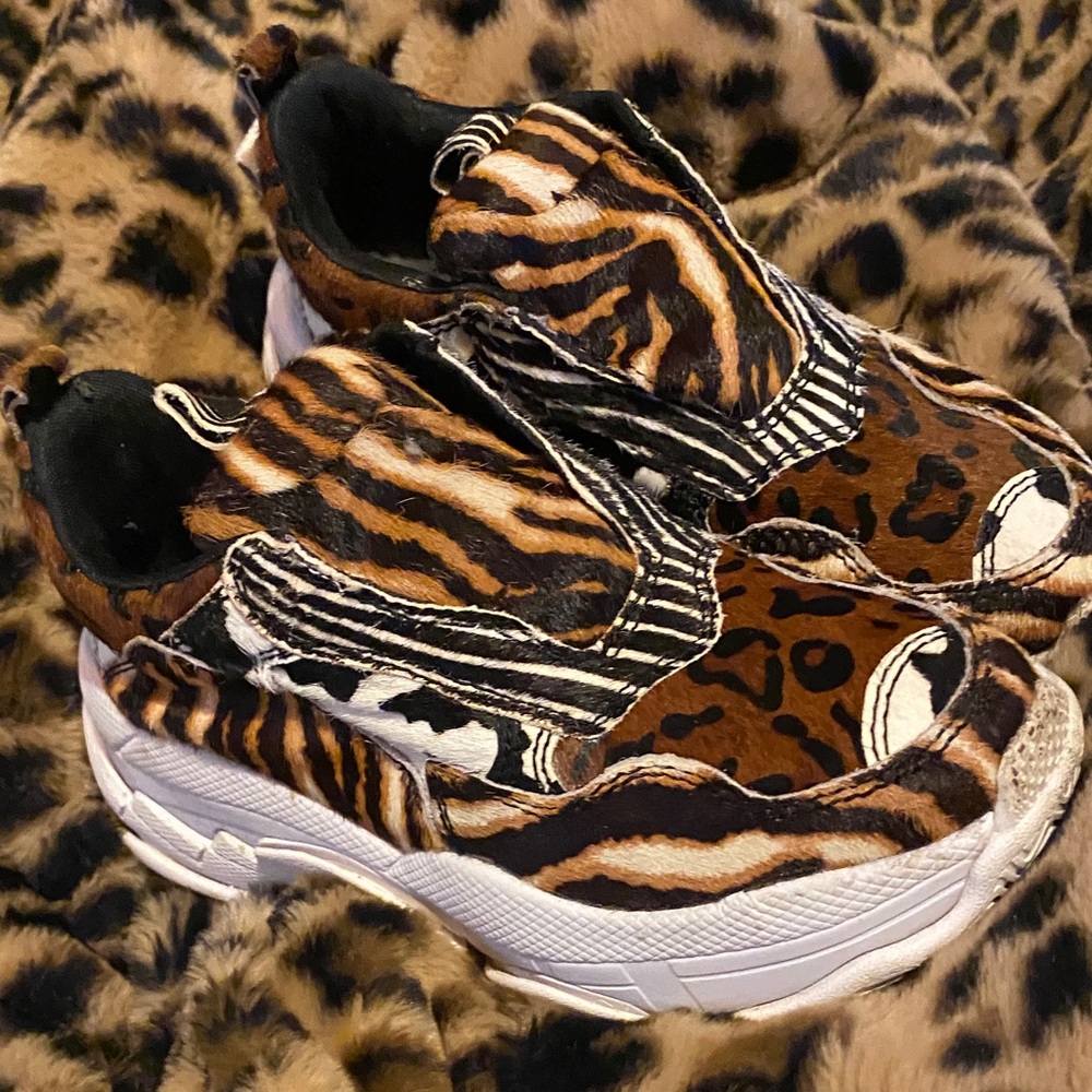 Jeffrey Campbell Brown Animal Print Sneakers